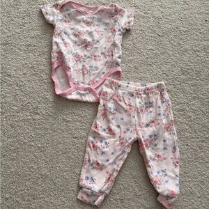 Floral Baby Onesie and Pants Set